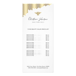 Bee design price list Rack Card