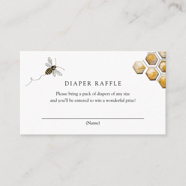 Bee Diaper Carte d'insertion de rayonnages (Devant)