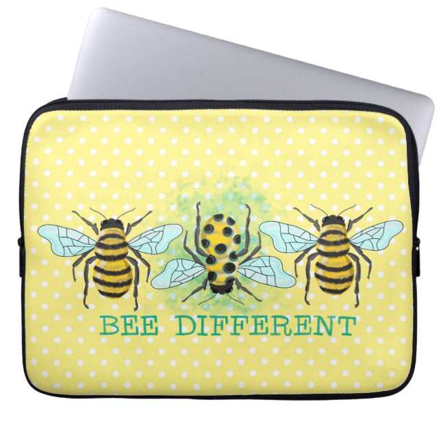 Bee Different Bumble Bee Trio  Laptop Sleeve (Front)