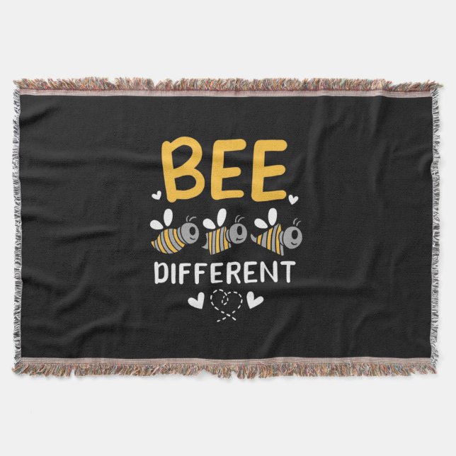 Bee Different Throw Blanket (Front)