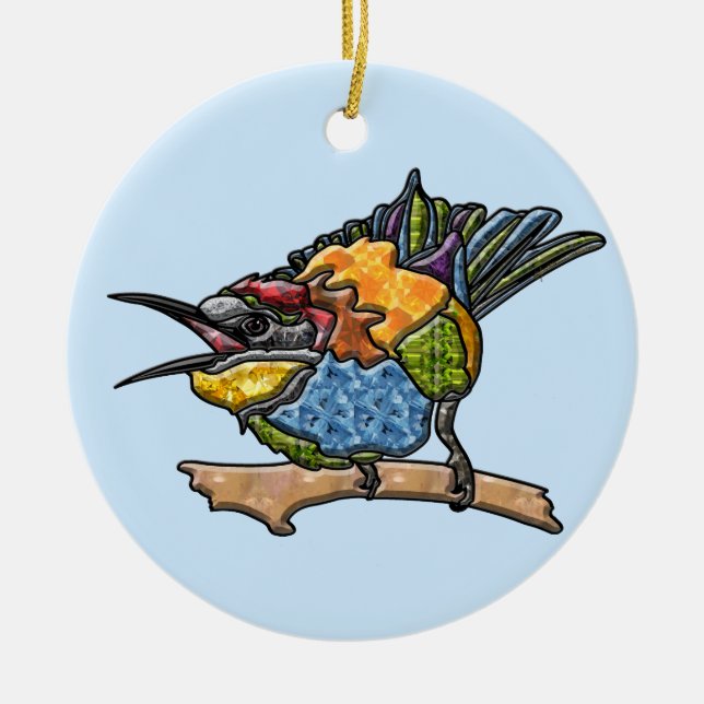 Bee Eater Bird Ceramic Ornament (Front)