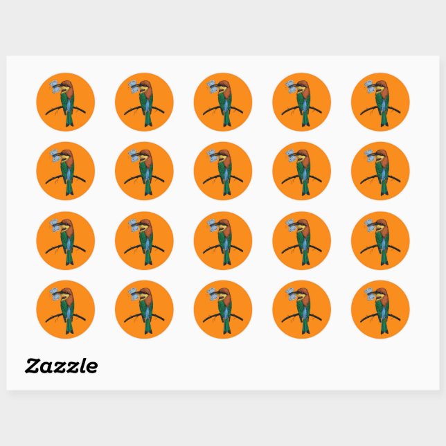 Bee eater classic round sticker (Sheet)