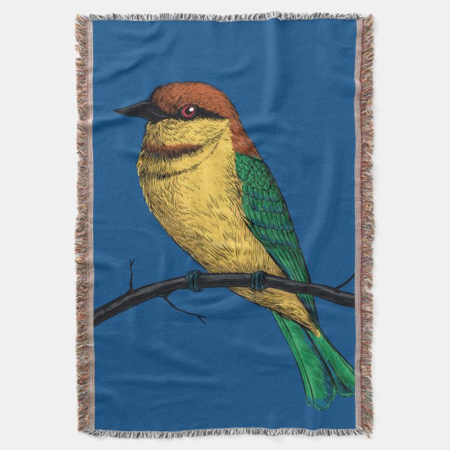 Bee eater throw blanket (Front Vertical)