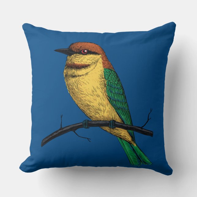 Bee eater throw pillow (Front)