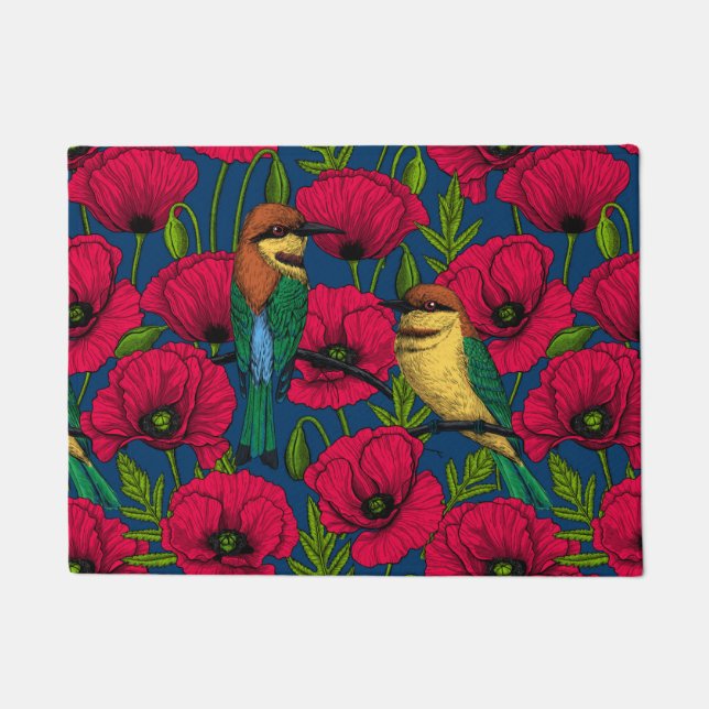 Bee eaters and poppies doormat (Front)