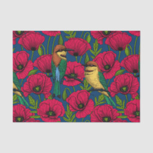 Bee eaters and poppies tissue paper