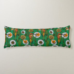 Bee eaters on a spring meadow body pillow