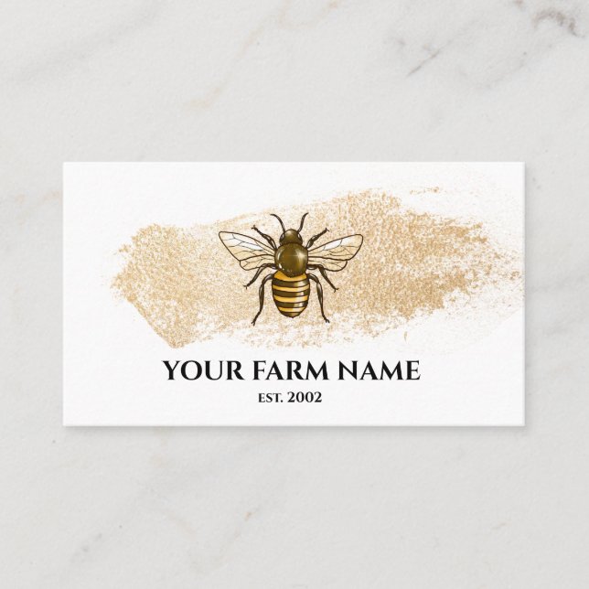 Bee Farm Beekeeper Apiarist Honeybees Honeycomb Business Card (Front)