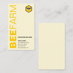 BEE Farm Logo Typography Vertical Business Cards