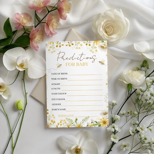 Bee Floral Baby Predictions & Advice Card (Creator Uploaded)