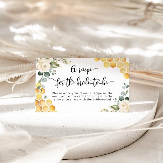 Bee floral Recipe for the bride to be Enclosure Card (Creator Uploaded)
