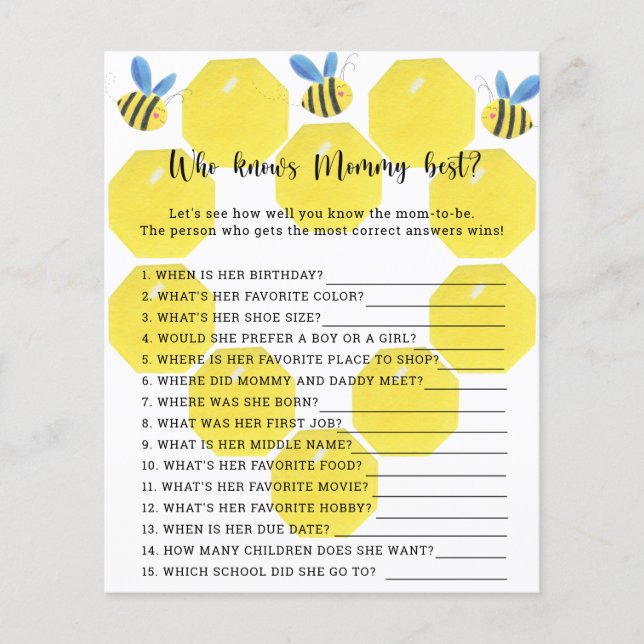 Bee floral - Who knows mommy best (Front)