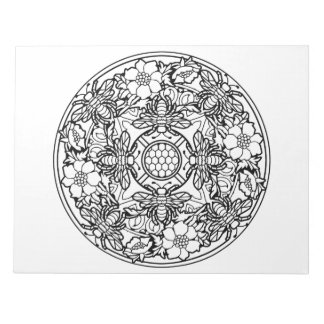 Bee Flower Garden Mandala Colouring Book Pad