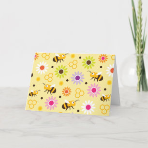 Bee & Flowers Card