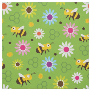 Bee & Flowers Fabric