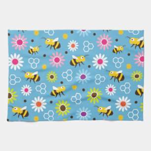 Bee & Flowers Kitchen Towel
