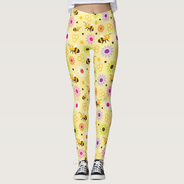 Bee & Flowers Leggings (Front)