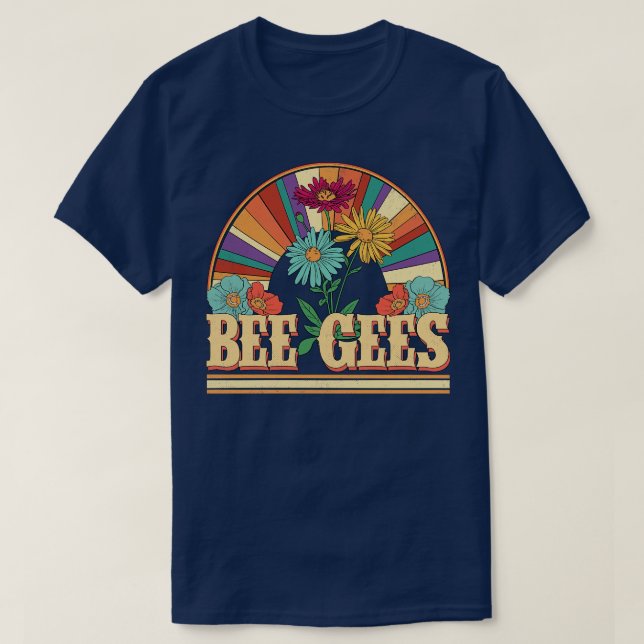 Bee Flowers Name Gees Personalized Gifts Retro Sty T-Shirt (Design Front)