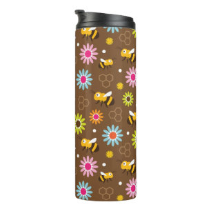 Bee & Flowers Thermal Tumbler