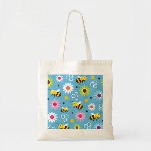 Bee & Flowers Tote Bag