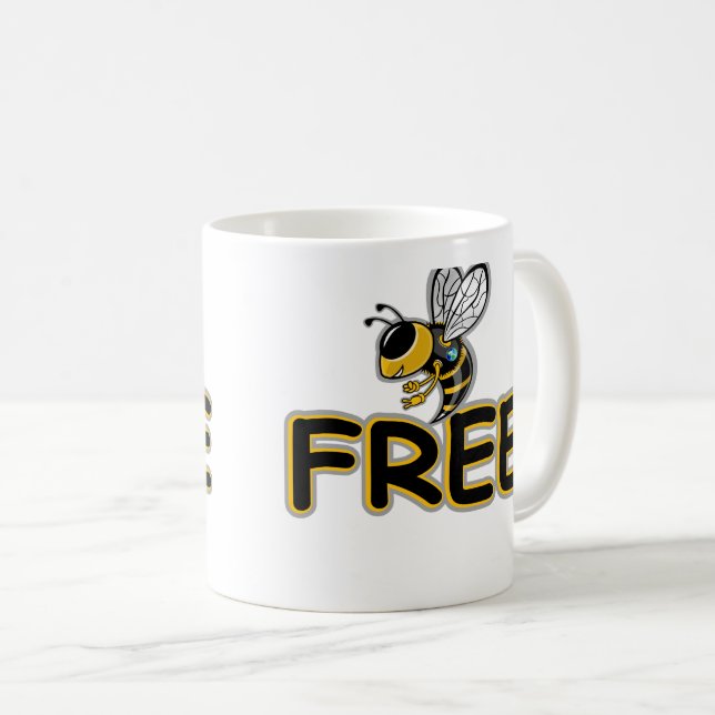 BEE FREE COFFEE MUG (Front Right)