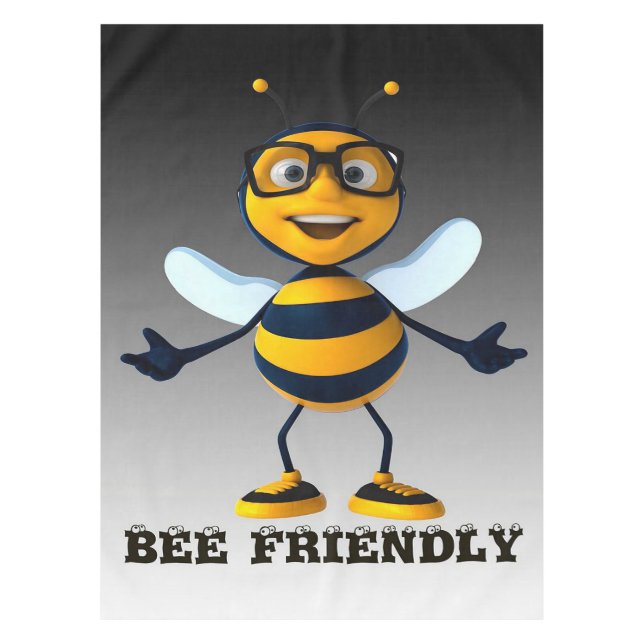 Bee Friendly Bee Gifts ,I Love Bee,Beekeeping Gift Tablecloth (Front)