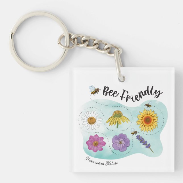 Bee friendly - Harmonious Nature Keychain (Front)