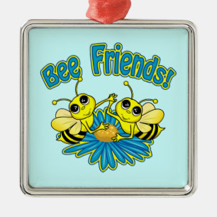 Bee Friends Metal Ornament