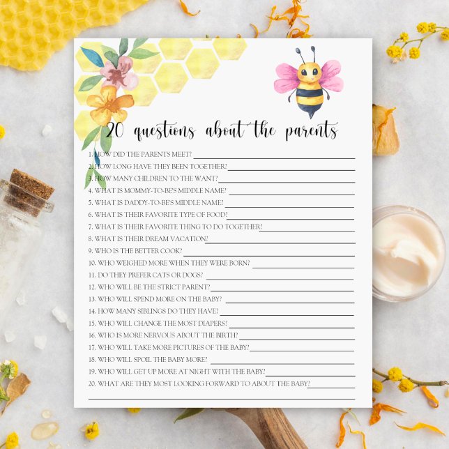 Bee - games - 20 questions about the parents (Creator Uploaded)