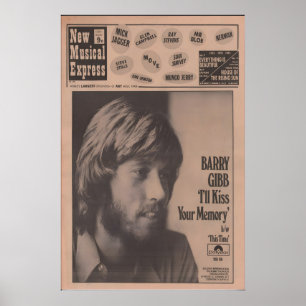 BEE GEES - Poster 1970 original NME - I ll Kiss