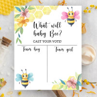 Bee Gender reveal Boy or Girl chart
