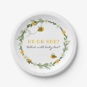 Bee Gender Reveal Plate