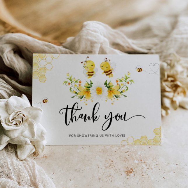 Bee gender reveal thank you card (Creator Uploaded)