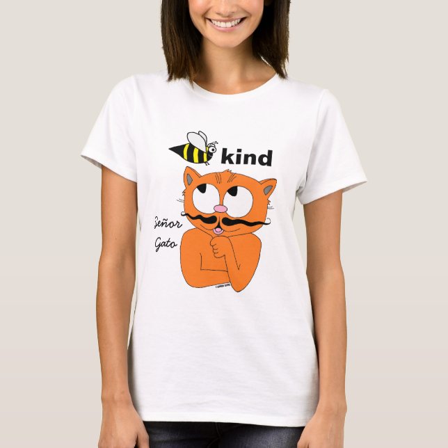 Bee Genre (sois gentil) Cartoon Mustache T-shirt C (Devant)