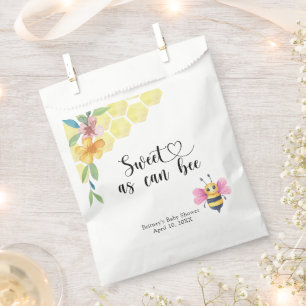 Bee girl baby shower - sweet as can bee favour bag