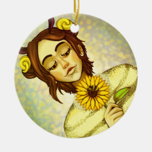 Bee Girl Ceramic Ornament