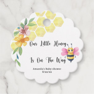 Bee girl. Our little honey on the way Favour Tags