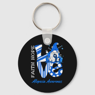 Bee Gnome Love Alopecia Awareness  Keychain