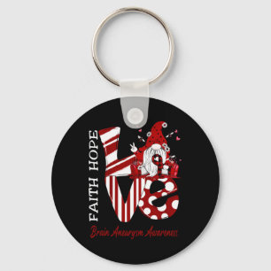 Bee Gnome Love Brain Aneurysm Awareness Keychain