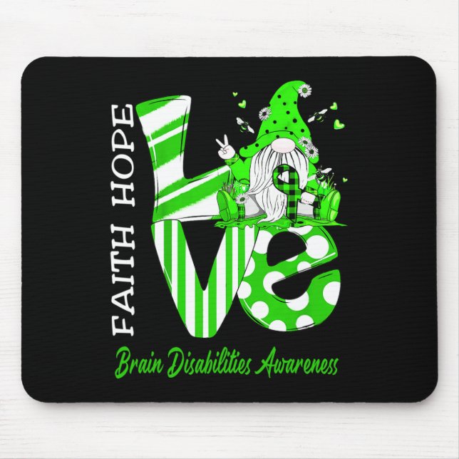 Bee Gnome Love Brain Disabilities Awareness  Mouse Pad (Front)