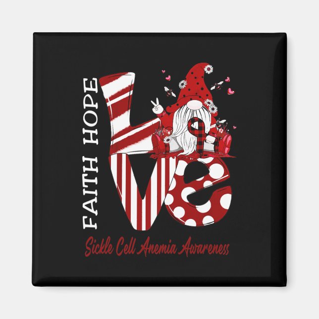 Bee Gnome Love Sickle Cell Anemia Awareness  Magnet (Front)
