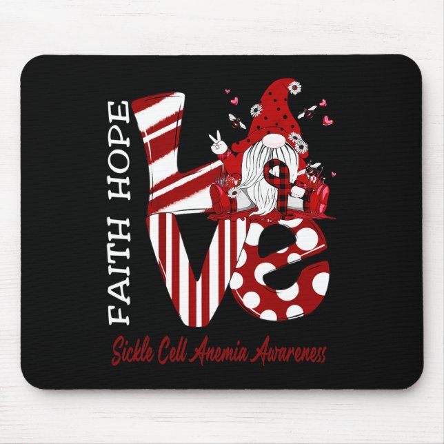 Bee Gnome Love Sickle Cell Anemia Awareness  Mouse Pad (Front)