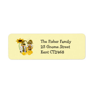 Bee Gnome Sunflower Retourner l'adresse Étiquettes