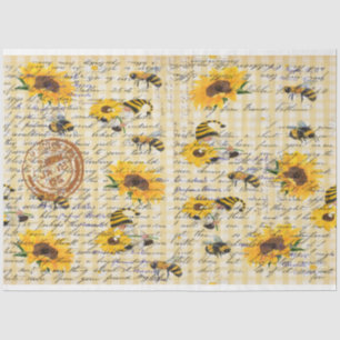 Bee Gnome Sunflower Tissue Paper
