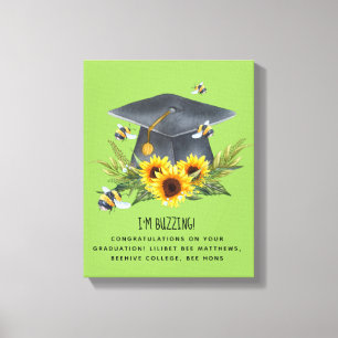 BEE Graduation Gift - Fun Im Buzzing Personalized Canvas Print