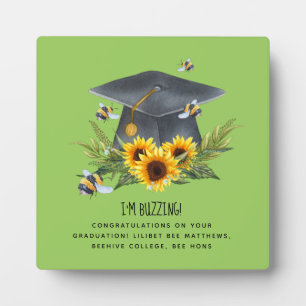 BEE Graduation Gift - Fun Im Buzzing Personalized Plaque