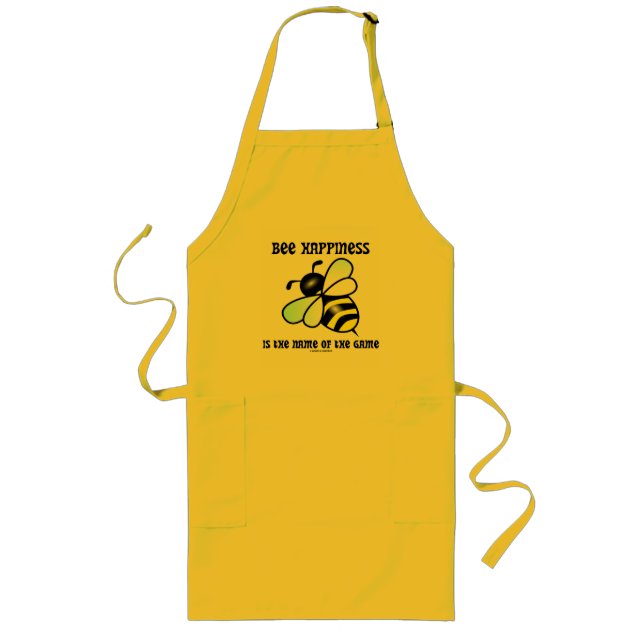 Bee Happiness Is The Name Of The Game (Bee) Long Apron (Front)