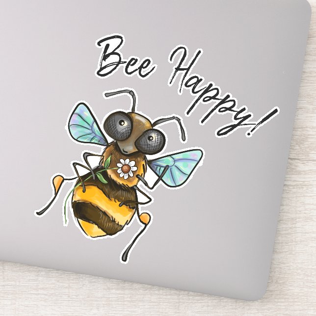 Bee Happy Adorable Honeybee (Detail)