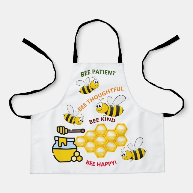 Bee Happy Bees and Honey Kids' Apron (Front)