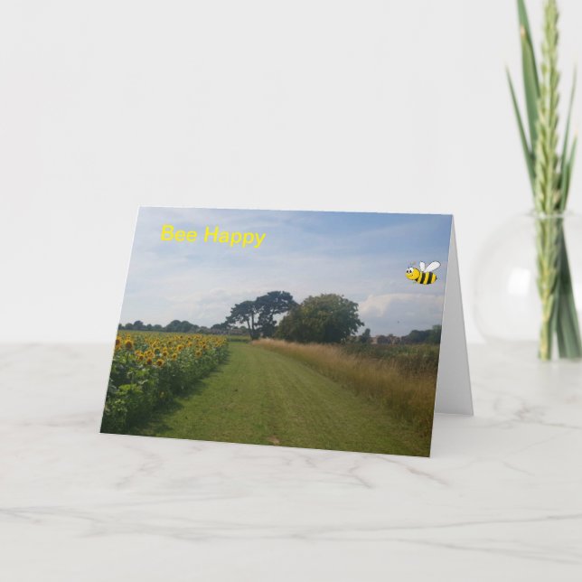 Bee Happy. Blank card (Front)